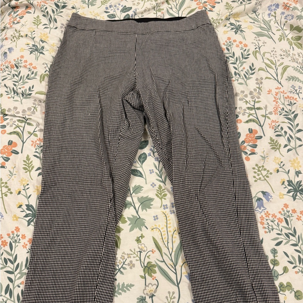 a new day Women's Black and White Checkered Trousers